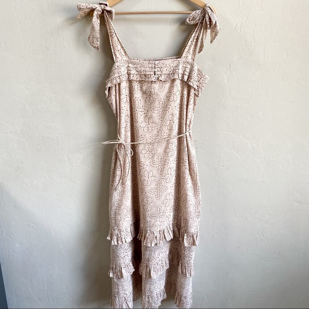 NWT Cleobella Zane Beige Tie Shoulder Midi Dress Medium - Picture 3 of 8